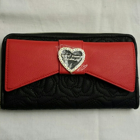 Betsy Johnson Handbags - Betsy Johnson NWOT Black +Red Rose Wallet